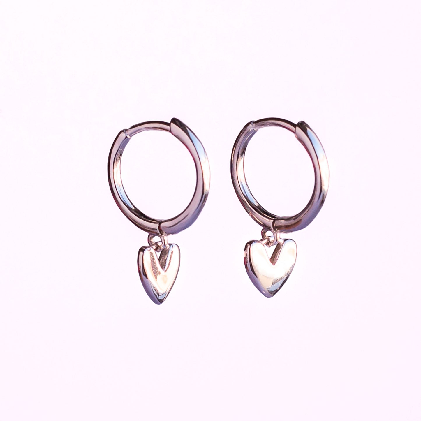 Pendientes de plata "Corazón colgado X ti"