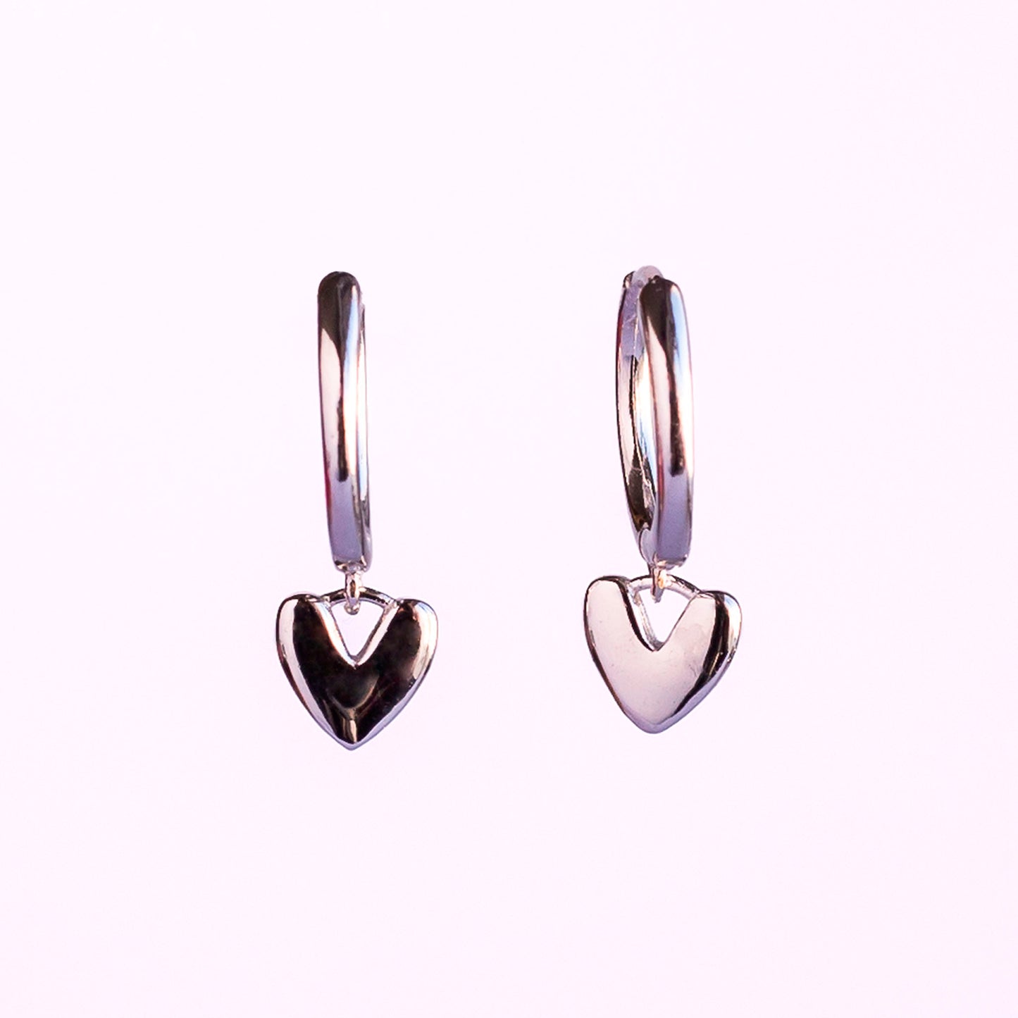 Pendientes de plata "Corazón colgado X ti"