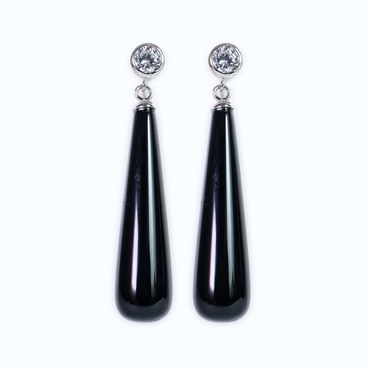 Pendientes de plata "Lágrima negra"