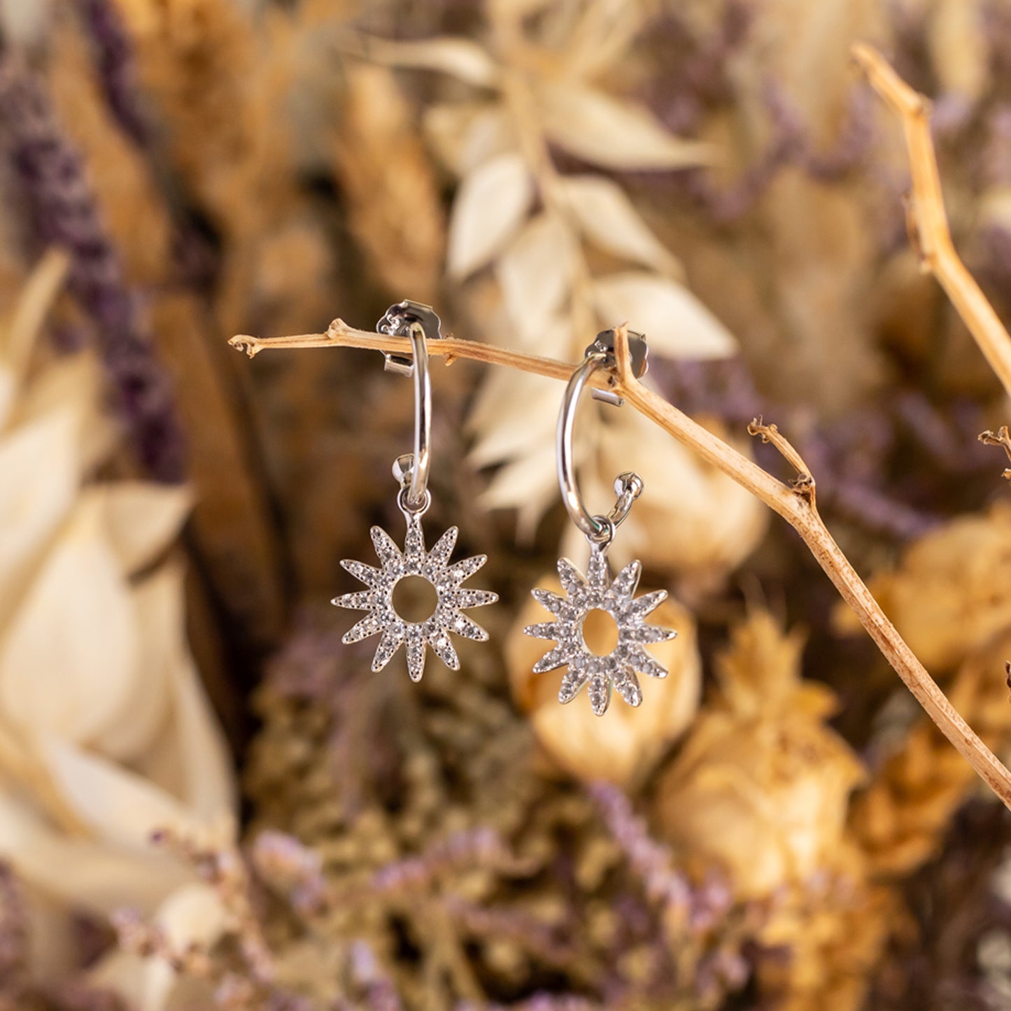 Pendientes de plata "Sol"