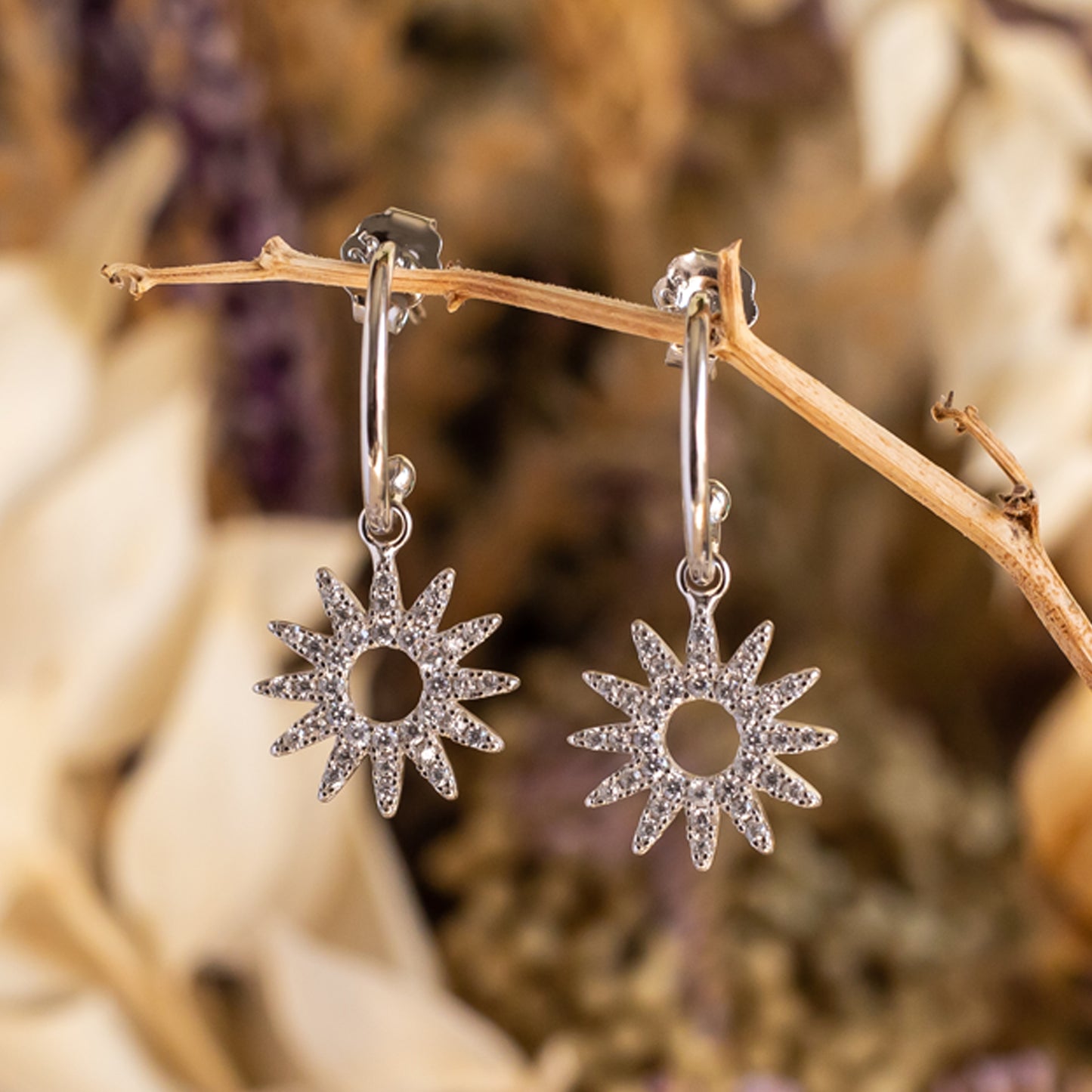 Pendientes de plata "Sol"