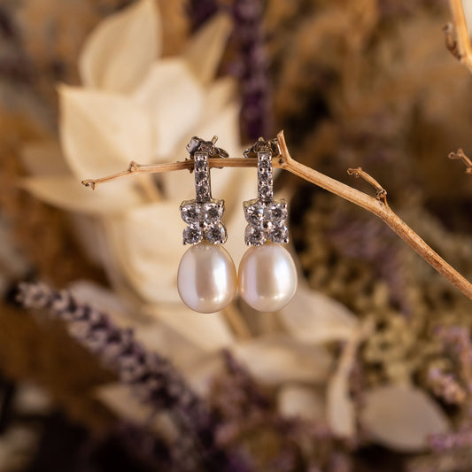 Pendientes de plata "Perla de invierno"