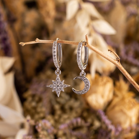 Pendientes de plata "Eclipse polar"