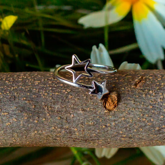 Anillo de plata "Double Star"