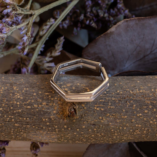 Anillo de plata "Heptágono"