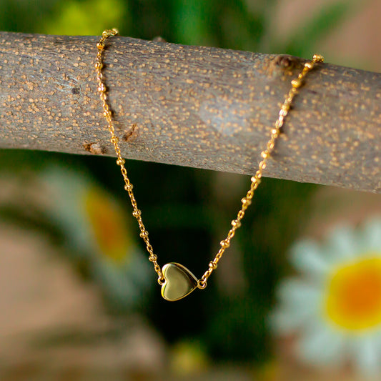 Pulsera "Corazón encadenado dorado"