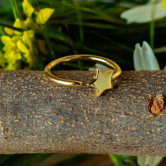 Anillo de plata "Estrella dorada"