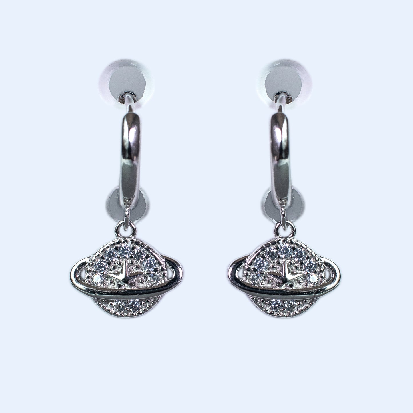 Pendientes de plata "Saturno"