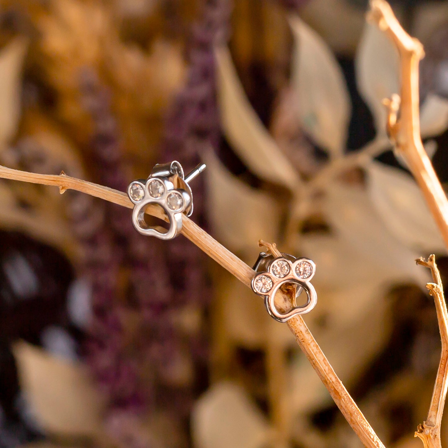 Pendientes de plata "Huellitas"