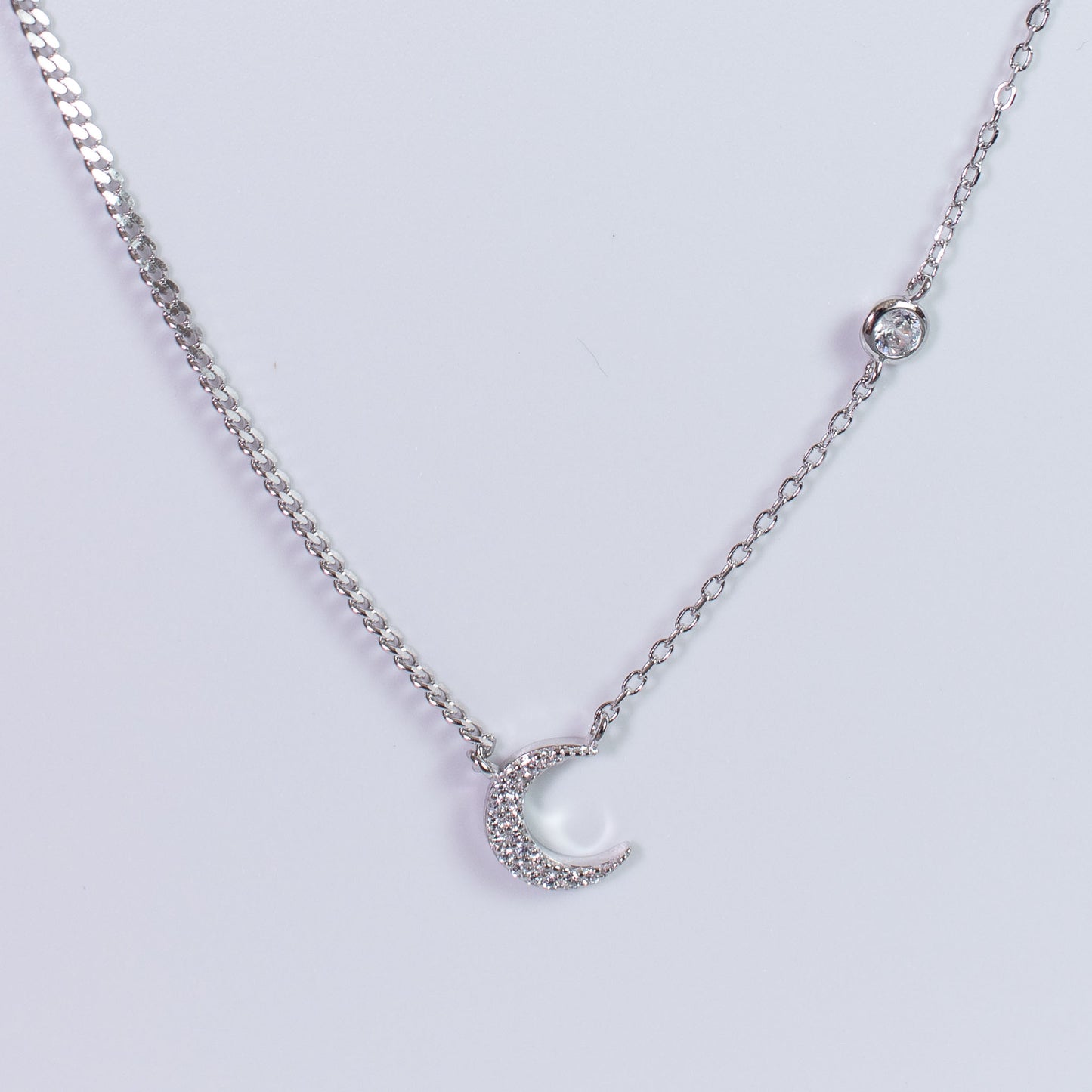 Gargantilla de plata y circonitas"Eclipse"